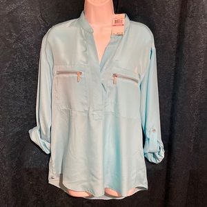 NWT Michael Michael Kors Turquoise Blouse sz 6